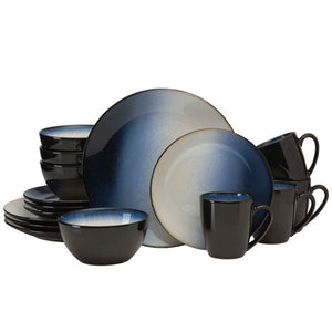 Gourmet Basics by Mikasa Asher Blue 16-piece Dinnerware Set