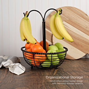 Gourmet Basics by Mikasa Rope Fruit Basket with Double Banana Hook