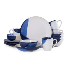 Load image into Gallery viewer, Gourmet Basics by Mikasa Caden Blue 16-piece Dinnerware Set