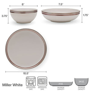 Mikasa Miller White 12-piece Dinnerware Set