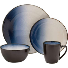 Load image into Gallery viewer, Gourmet Basics by Mikasa Asher Blue 16-piece Dinnerware Set