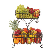 Load image into Gallery viewer, Gourmet Basics by Mikasa French Countryside 2 Tier Black Fruit Storage Basket