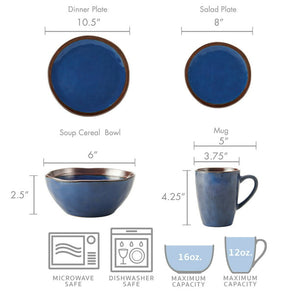 Mikasa Talia Blue 16-piece Dinnerware Set